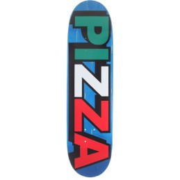 Pizza Skateboards Tri Logo Veneer Blue Deck 8.375